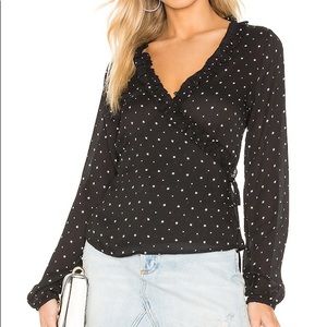 NWOT Superdown Black and White Mireia Wrap Top